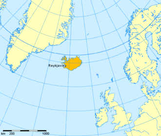 Lage Islands zu Grönland und Skandinavien