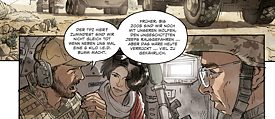Journalist Anni in a tank