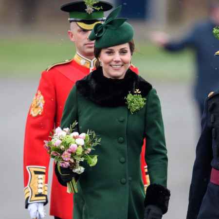 Mandatory Credit: Photo by Tim Rooke/REX/Shutterstock (9469120at)
Catherine Duchess of Cambridge
Duke and Duchess of Cambridge attend St Patrick's Day Parade, Cavalry Barracks, Hounslow, UK - 17 Mar 2018
The Duke of Cambridge, Colonel of the Irish Guards, accompanied by The Duchess of Cambridge, will visit the 1st Battalion Irish Guards at the St. Patrick's Day Parade, Cavalry Barracks, Hounslow on Saturday 17th March.