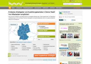 Die aktuelle kununu-Startseite