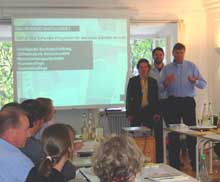 Die Organisatoren des Seminars: Bernd Heinisch (ZVAB,li.), Thorsten Wufka (ZVAB, Mi.), Hasso Bräuer (Antiquar und Seminarleiter, re.)