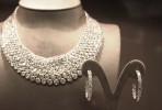Sparkling Diamond Necklace and Pair of Earrings