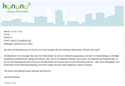 Stimmen eines kununu Users