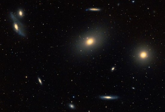 Im Zentrum des Virgo-Haufens: zehn Galaxien, mindestens. Quelle: Digital Sky Survey