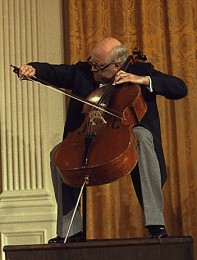 Cellist Mstislav Rostropovich, performing at the White House on September 17, 1978 (Wikicommons)
