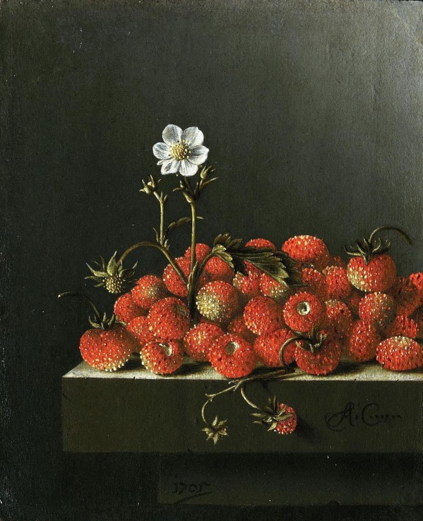 Adriaen Coorte_5_Stillleben mit Erdbeeren, 1705, Mauritshuis, Den Haag