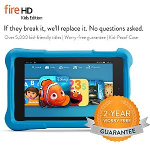 Fire HD Kids Edition, HD Display, Wi-Fi, 8 GB, Blue Kid-Proof Case