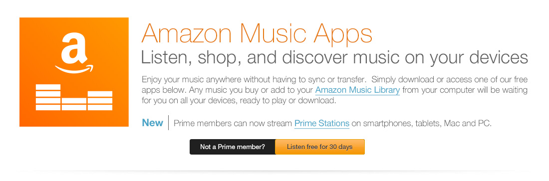 Enjoy your music everywhere with Amazon Music Apps.