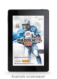 Kindle Fire HD: example sponsored screensavers