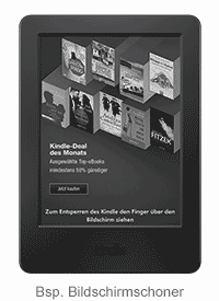 Kindle e-reader: example sponsored screensavers