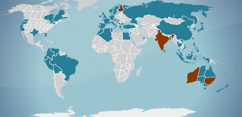 Where I've been - world map