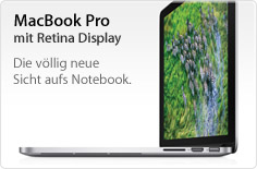 MacBook Pro mit Retina Display. Die völlig neue Sicht aufs Notebook.