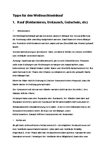 Tipps für den Weihnachtseinkauf 1. Kauf ... - Arbeiterkammer Wien