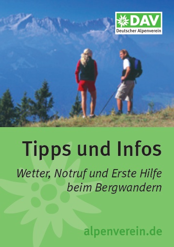 Broschüre Tipps und Infos für die Bergtour - Deutscher Alpenverein