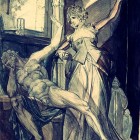 Kriemhild zeigt Gunther im Gefängnis den Nibelungenring (Johann Heinrich Füssli)
