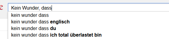 Kein Wunder dass