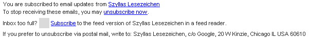 Unsere Postadresse in Chicago