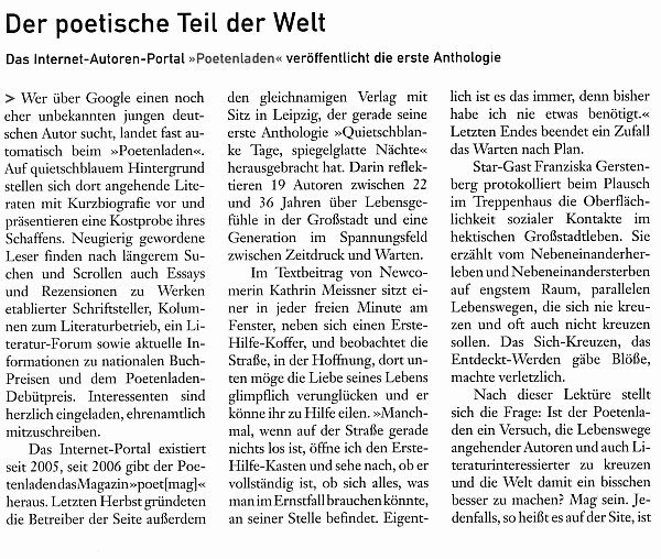 Der poetische Teil der Welt