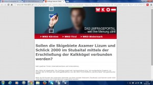 screenshot von wk-interaktiv, dem online- Umfrageportal der Wirtschaftskammer