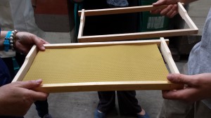 So sieht eine Bauhilfe für Bienen aus.