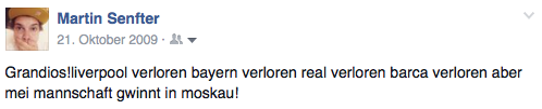 "Meine Mannschaft" = gestern ausgeschieden
