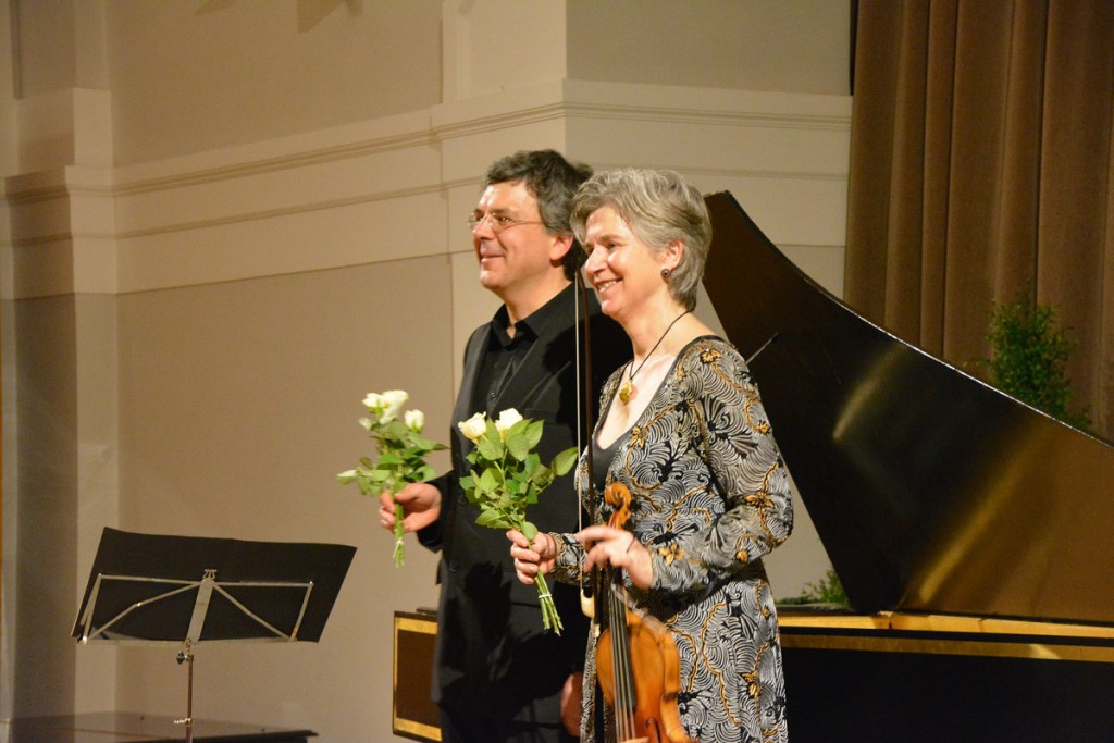 Nach dem Konzert sichtbar glücklich: Peter Waldner und Petra Müllejans (Bild: Innsbrucker Abendmusik)