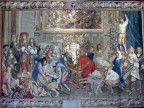 Schloss Versailles im 17. Jahrhundert: Auf einem Gobelin von Ludwig XIV. sind Bedienstete zu sehen, die sich um die Silbermöbel kümmern.