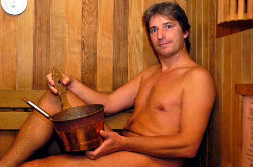 Der Autor in der Sauna