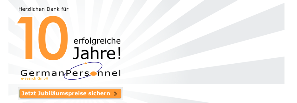 10 Jahre GermanPersonnel - Jubiläumspreise