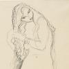 Gustav Klimt, Stehender weiblicher Akt mit geneigtem Kopf. Studie zu »Adam und Eva«, um 1917 © Leopold Museum, Wien, Inv. 1321