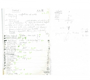 Sitzungsprotokoll der PERSPEKTIVE-Redaktion vom 3.8.1988, Manuskript, 2 Bl., aus dem gangan-Verlagsarchiv am Franz-Nabl-Institut für Literaturforschung.