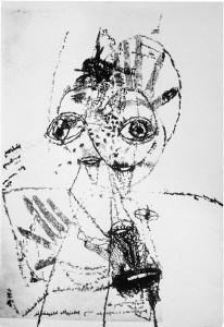 Blickworte reflektierende Studie. Oder: Reflexion der Nichtrelation zwischen Marionette und kybernetischem System, Z 301 + 315, 1962/63, 28 x 15 cm