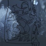Mashup von Juliane Duda zu dem Buch von Claire Plassard & Florian Vetsch: Steinwürfe ins Lichtaug