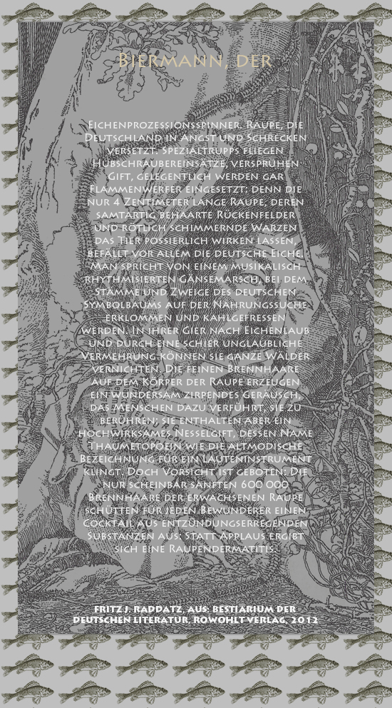 Bild von Juliane Duda mit den Zeichnungen von Klaus Ensikat und den Texten von Fritz J. Raddatz aus seinem Bestiarium der deutschen Literatur. Hier „Biermann, der“.