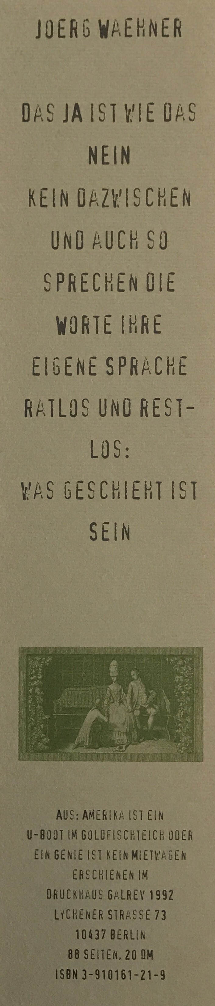 Lesezeichen von Birgit Thiel mit Gedichten aus Büchern von Druckhaus Galrev