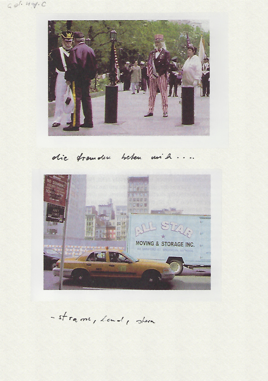 New York Fotos mit Handschrift versehen