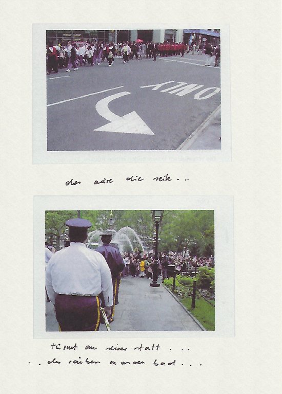 New York Fotos mit Handschrift versehen