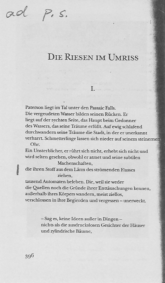 William Carlos Williams Text Seite 396