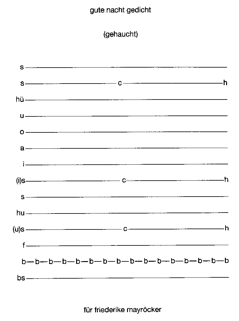 Ernst Jandl: gute nacht gedicht