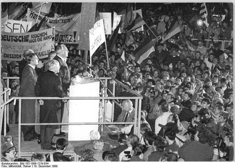 Dresden, Besuch Kohl, Rede auf Altmarkt