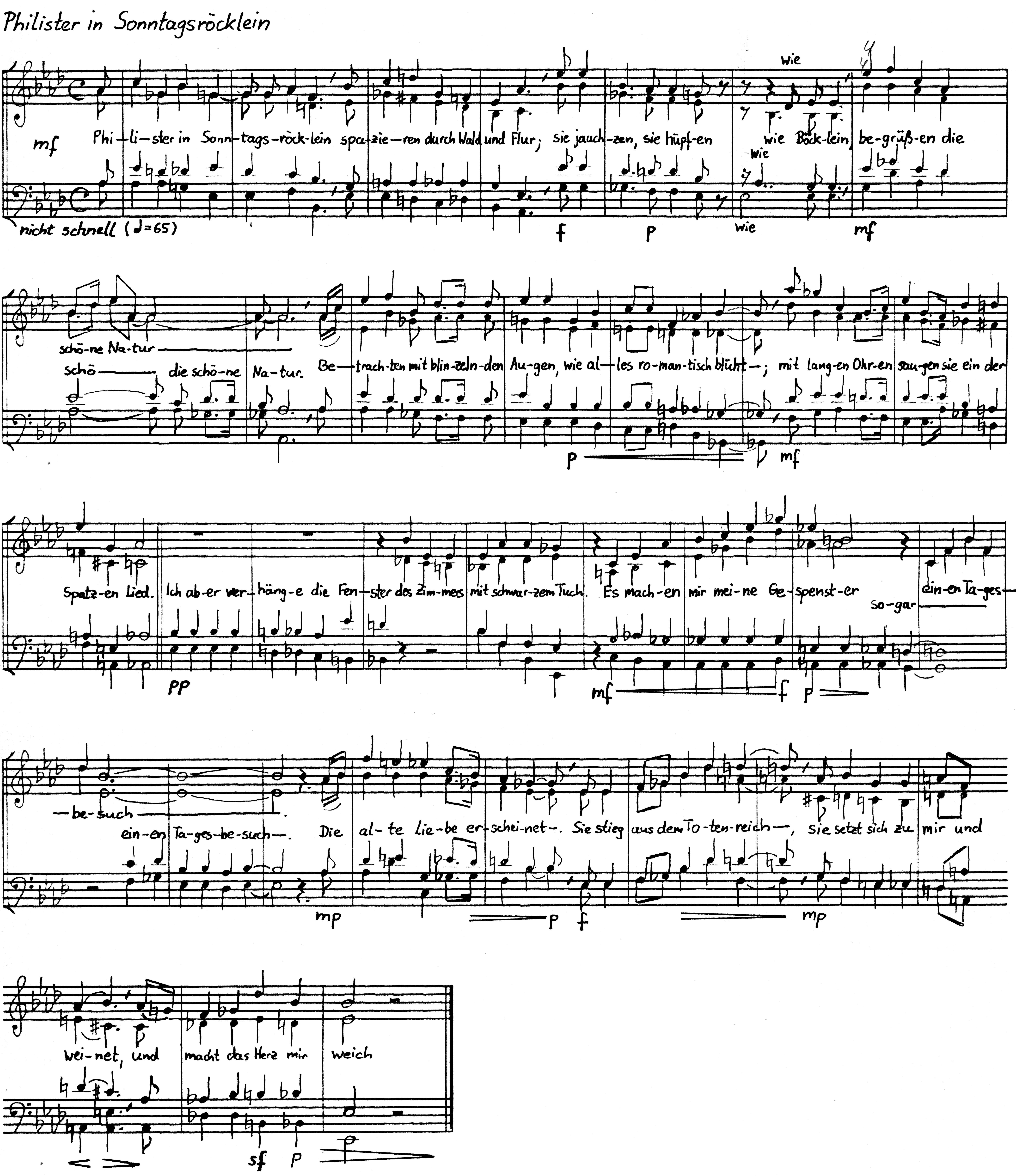 aus: Jörg Meyer: „Heine-Lieder“ für gemischten Chor, op. 20, August 1985 