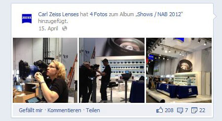 Carl Zeiss hat von der weltweit wichtigsten Filmmesse NAB berichtet