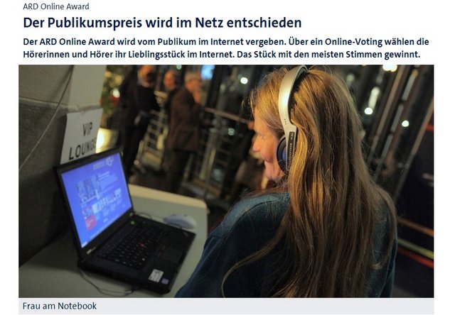 Frau am Notebook Quelle ARD Online Award