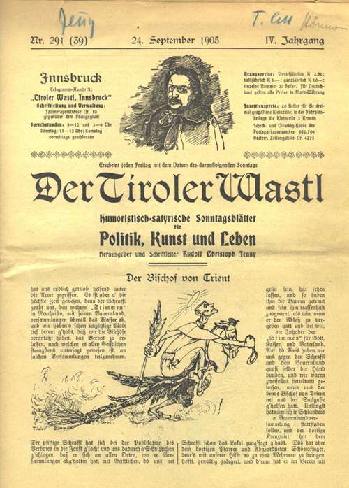 Jenny, Rudolf Christoph: Der Tiroler Wastl. 24. 09. 1905 Jenny, Rudolf Christoph: Der Tiroler Wastl. 24. 09. 1905