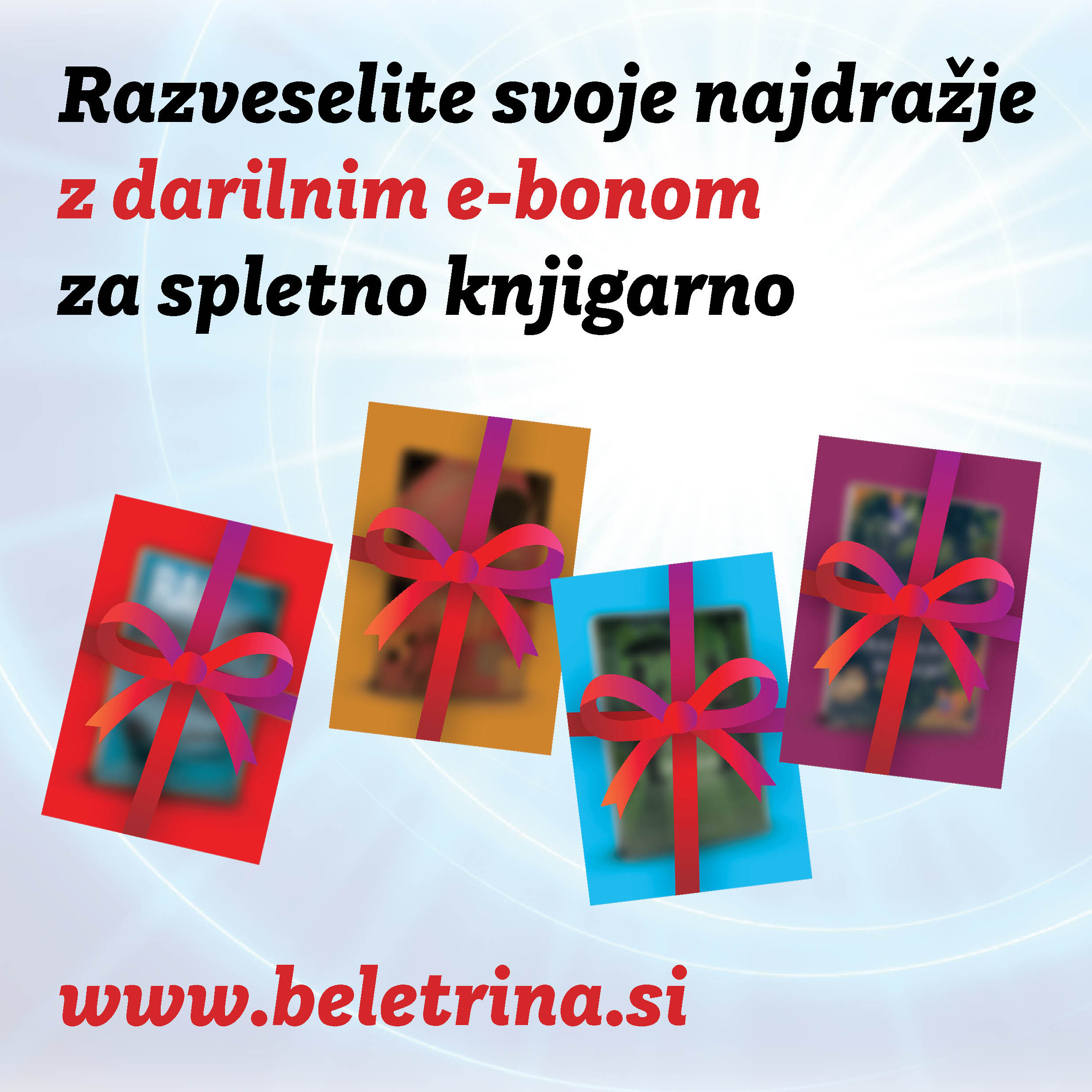 Razveselite svoje najdražje z darilnim e-bonom, digitalni e-boni so na voljo v vrednostih 10 €, 20€, 30€, 50€