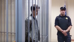 Yegor Zhukov attends his court hearing in Moscow on August 2.