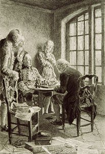 Rousseau beim Schach-Spiel