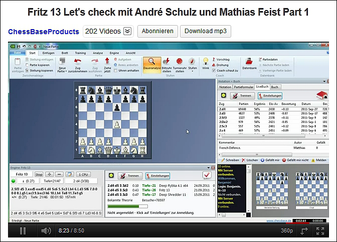 Schach-Fritz-13-Chessbase-TV-Youtube