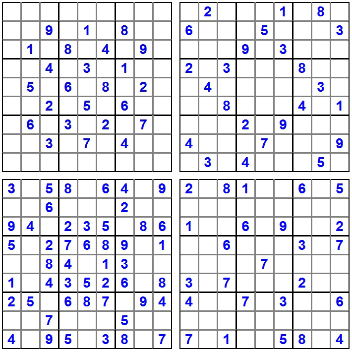 4 Sudoku - Februar 2015 - Aufgaben - Glarean Magazin