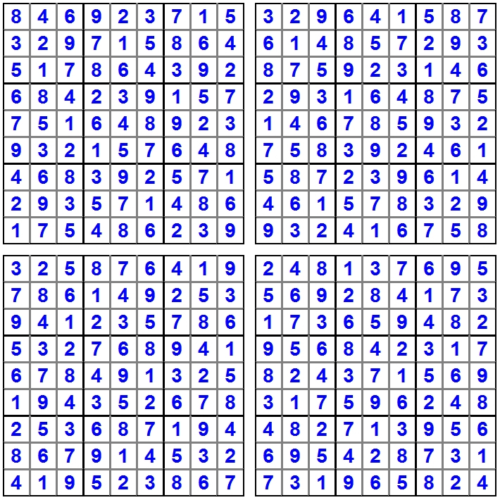 4 Sudoku - Februar 2015 - Loesungen - Glarean Magazin